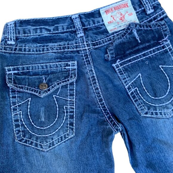 VINTAGE True Religion Jeans Size 34 JOHNNY SUPER T Blue - Picture 2 of 7